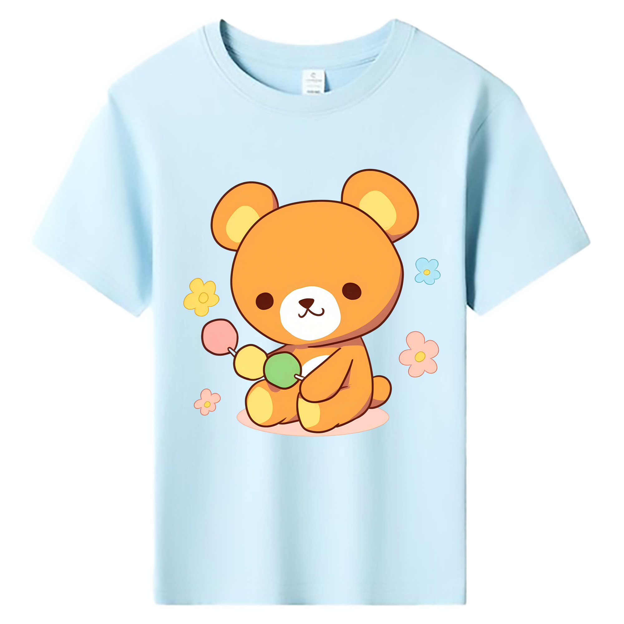 （画像用） リラックマ リラックマ キイロイトリ Rilakkuma Korilakkuma Kiiroitori 綿100％キッズTシャツ（フロントプリント）